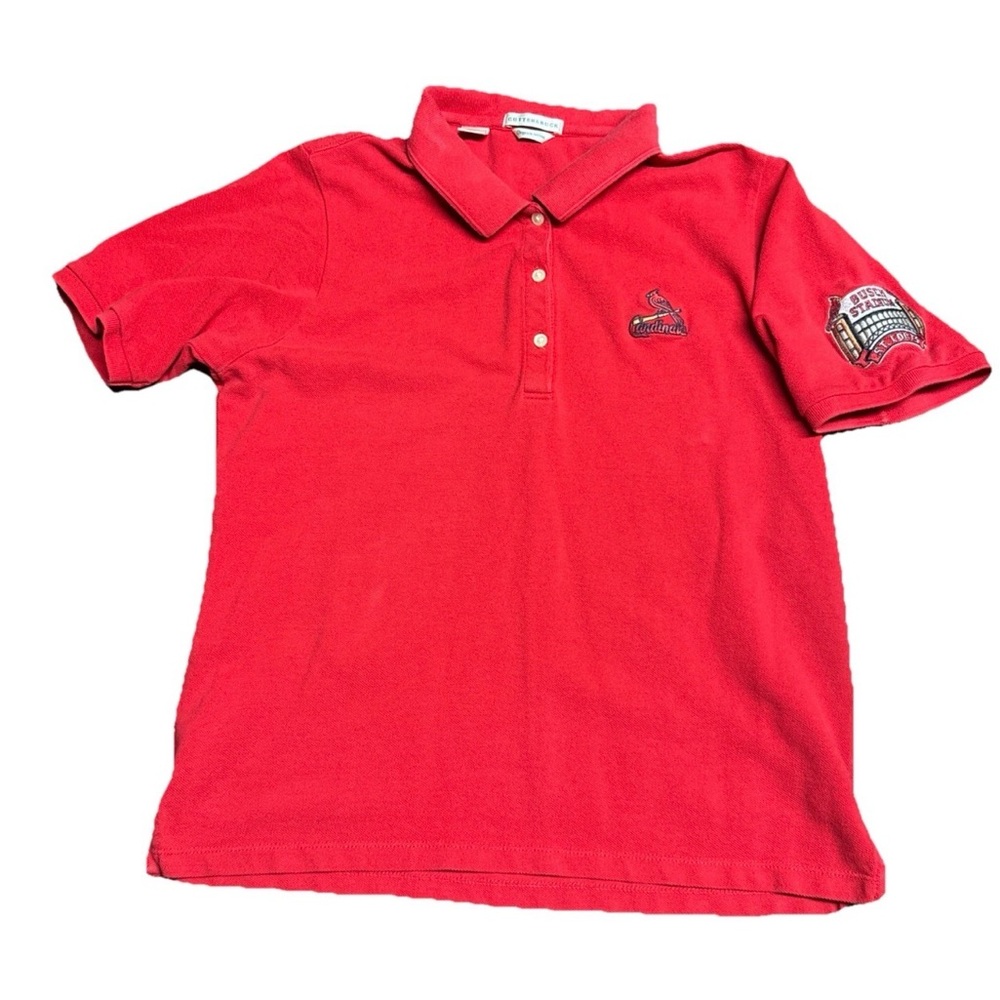 Cutter & Buck Organic Cotton Polo Red Women's Medium Cardinals St Louis Stadium